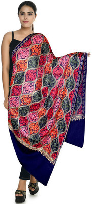 Life and style Wool Embroidered Women Shawl(Multicolor)