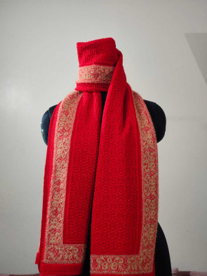 VASANTSHAWLS Acrylic Embellished Women Shawl(Red)