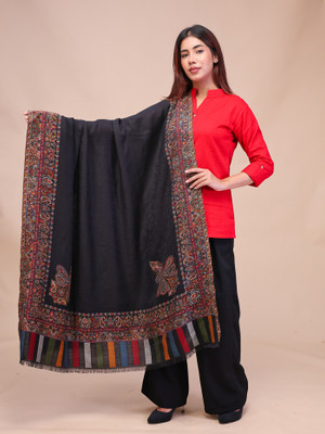 swi stylish Wool Woven Women Shawl(Multicolor)