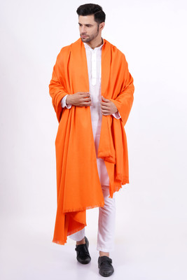 Vrinde Wool Solid Men Shawl(Orange)