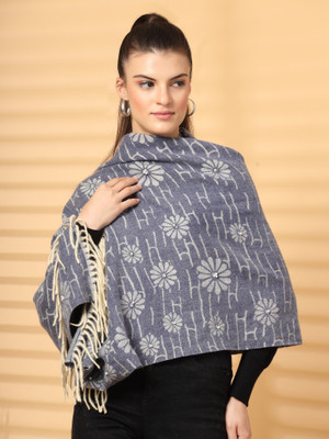 Mafadeny Viscose Printed Women Shawl(Blue)