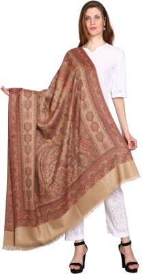 Royal-E-Kashmir Acrylic, Wool Woven, Paisley Women Shawl(Beige, Maroon)