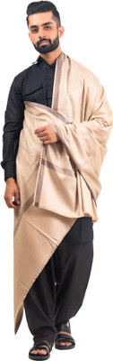 BAISA Wool Striped Men Shawl(Brown)