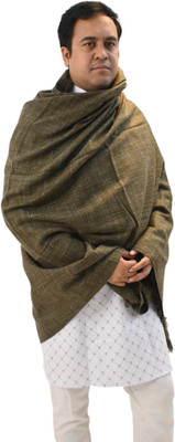 Vrinde Wool Self Design Men Shawl(Brown)