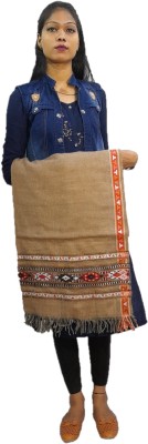 Royal-E-Kashmir Wool Self Design Women, Men Shawl(Beige)