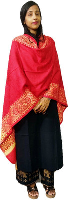 CHOUDHARYRETAILS Cashmere Self Design Women Shawl(Red)