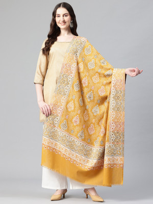 swi stylish Wool Printed Women Shawl(Multicolor)