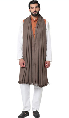 Hemant Polyester Wool Blend Solid Men, Women Shawl(Brown)