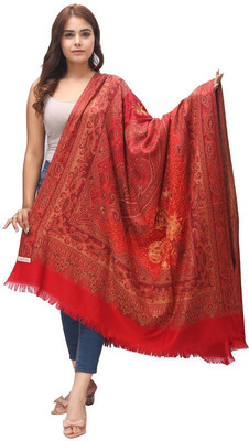 Retailmart Wool Self Design Women Shawl(Red)