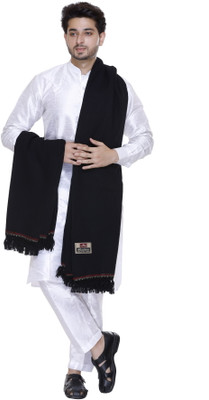 MANBHAV Acrylic Checkered Men Shawl(Black)