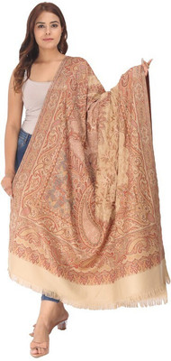 Life and style Wool Self Design Women Shawl(Beige)
