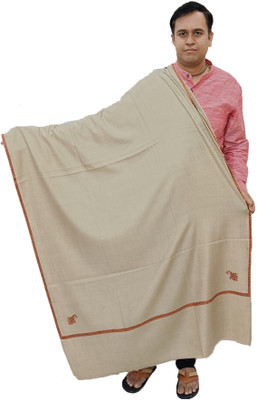 Vrinde Wool Embroidered Men Shawl(Grey)