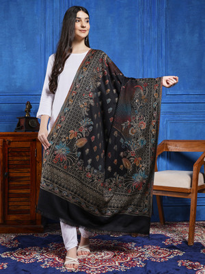 Ravaiyaa - Attitude Is Everything Wool Paisley Women Shawl(Black)
