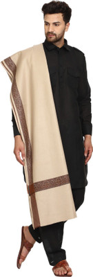 HOC Wool Embroidered Men Shawl(Brown)
