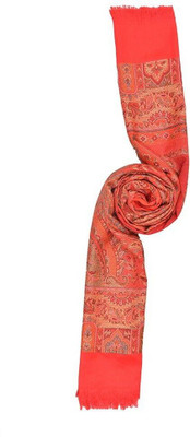 CHOUDHARYRETAILS Polyester Wool Blend Woven Women Shawl(Red)