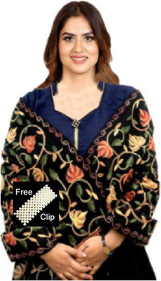 RADHE PRODUCTS Wool Embroidered Women Shawl(Multicolor)
