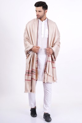 Sprha Wool Self Design Men Shawl(Beige)