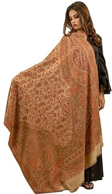 KASHMIR HANDLOOM Pashmina Self Design Women Shawl(Beige)