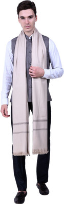 CHOUDHARYRETAILS Wool Embroidered Men Shawl(Beige)