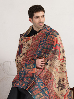 GREEN AGRITECH Acrylic, Wool Graphic Print Men Shawl(Multicolor)