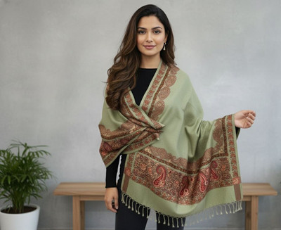 Winter Heirloom Cashmere Printed Women Shawl(Green)