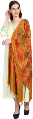 CHOUDHARYRETAILS Wool Embroidered Women Shawl(Yellow)