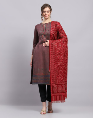 MONTE CARLO Wool Self Design Women Shawl(Maroon)