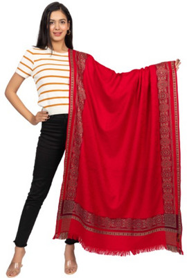 Kti Viscose, Acrylic Floral Print Women Shawl(Maroon)