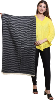 OSWAL Polyester Self Design Women Shawl(Black)