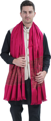 manra Wool Printed Men Shawl(Pink)
