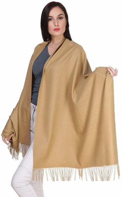 CHOUDHARYRETAILS Wool Solid Women Shawl(Brown)