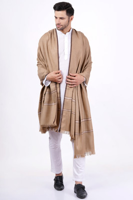 Vrinde Wool Solid Men Shawl(Brown)