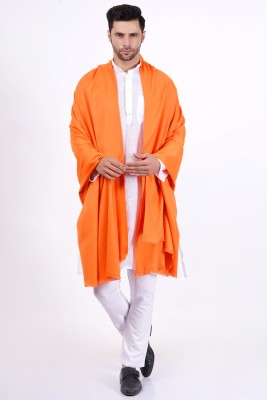 Vrinde Wool Solid Men Shawl(Orange)