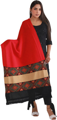 Woollenbes Acrylic Woven Women Shawl(Red)