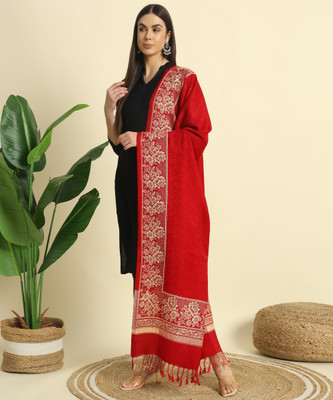 HERMISTON Wool Printed Women Shawl(Red)