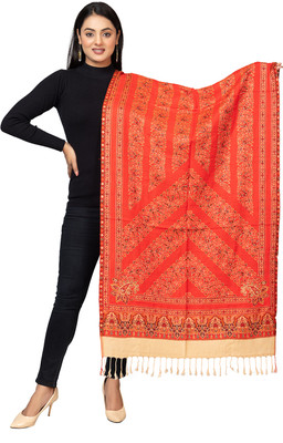manjari Acrylic Self Design Women Shawl(Maroon)