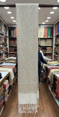 Fashionpoint Wool Solid Women Shawl(Multicolor, White)