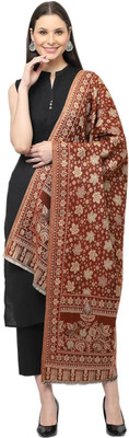 Braid N Cord Polyester Wool Blend Applique Women Shawl(Beige)