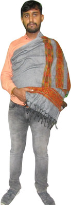BE SWADESHI Cashmere Self Design Men Shawl(Grey)