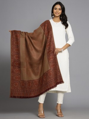 Ravaiyaa - Attitude Is Everything Wool Floral Print Women Shawl(Brown)