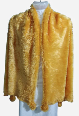 Saba Fur, Polyester Wool Blend Solid Women Shawl(Yellow)
