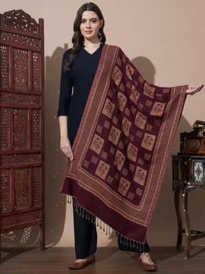ZEPPI Wool Self Design Women Shawl(Multicolor)