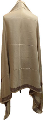 KASHMIR HANDLOOM Cashmere Embroidered Men Shawl(Beige)