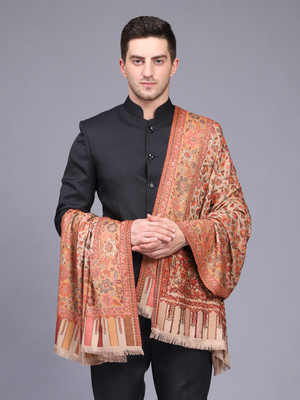 GREEN AGRITECH Polyester Wool Blend Woven, Printed Men Shawl(Multicolor)
