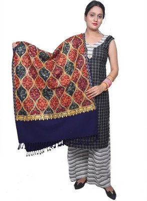 HouseOfCommon Acrylic Embroidered Women Shawl(Multicolor)