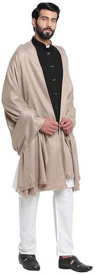 Kashmiri Thead Wool Solid Men Shawl(Grey)