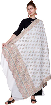 Sudako Acrylic Printed Women Shawl(White)