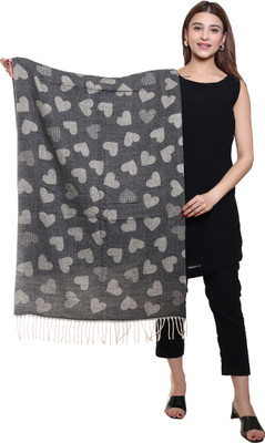 OSWAL Polyester Self Design Women Shawl(Grey)