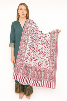 Retailmart Wool Printed Women Shawl(Red)
