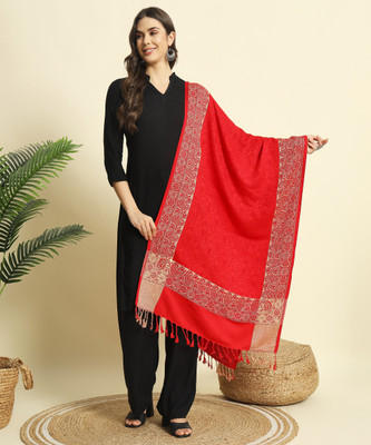 ZEPPI Wool Self Design Women Shawl(Multicolor)